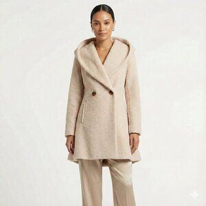 Trina Turk Wool Coat Alpaca Blend Quiet Luxury Neutral Size 4